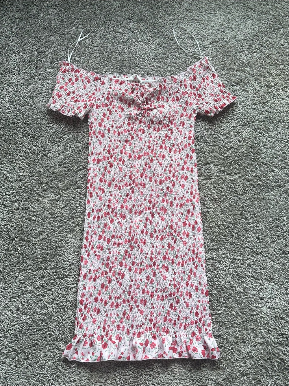 Timing Pink Floral Off-Shoulder Mini Dress